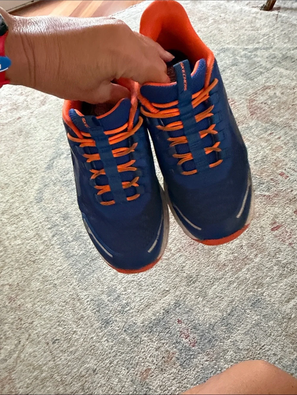 Skechers Kids Blue and Orange Athletic Sneakers
